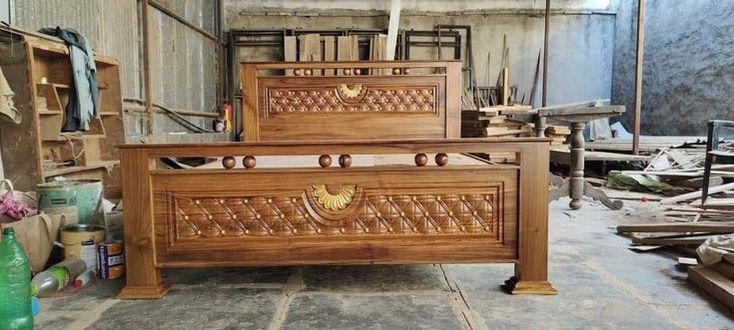 Complete teak wood bedroom furniture set